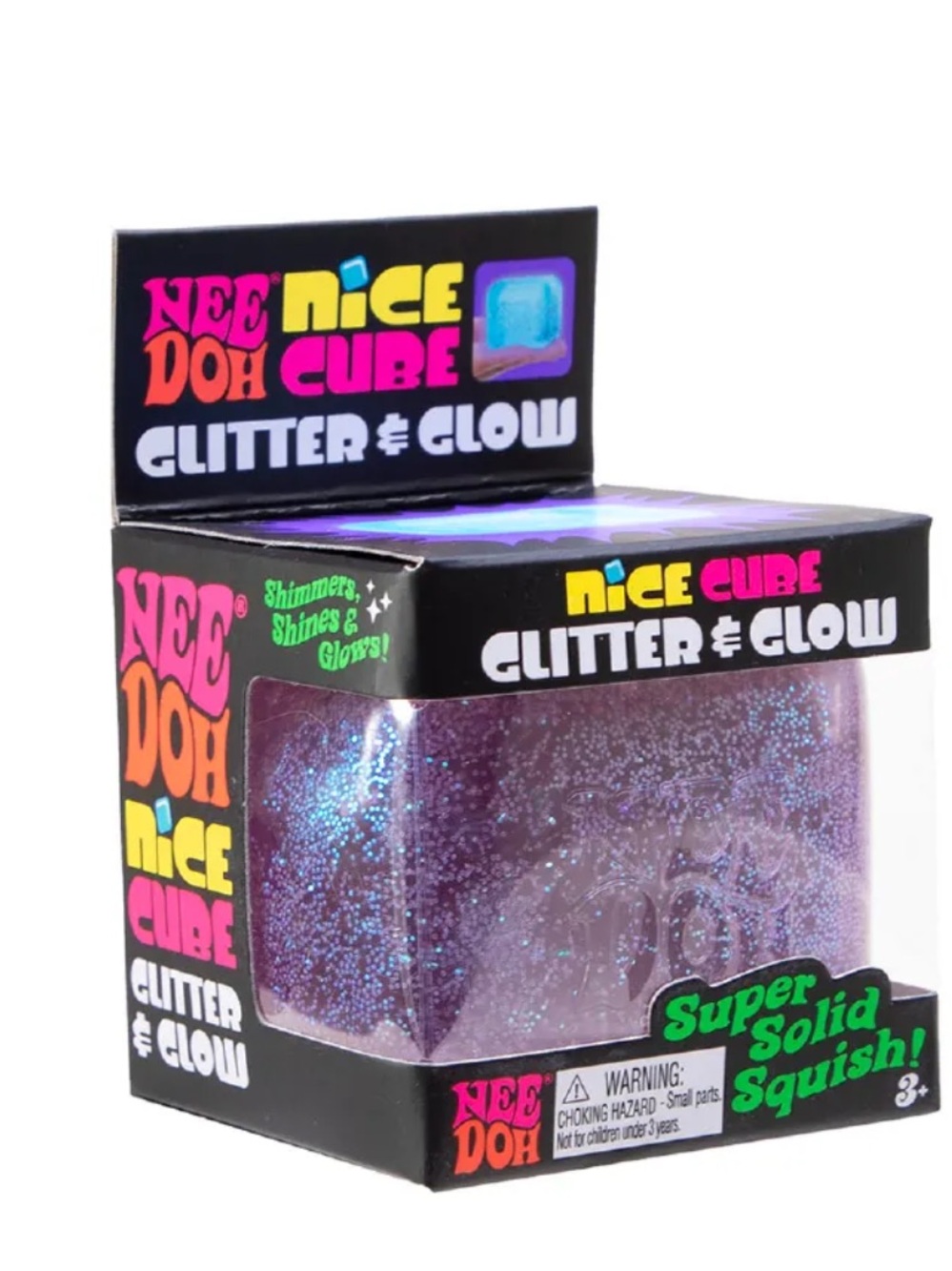 Schylling NeeDoh Nice Cube Glitter & Glow NWT